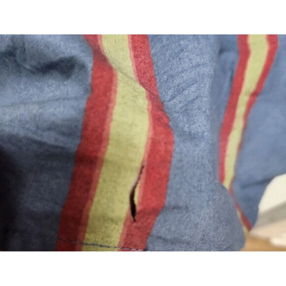 Project Red Outlaws England Shirt Mens XL Blue Striped Distressed Motorcycle - Picture 14 of 14